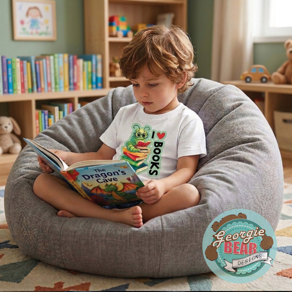 Book Worm, I love Books, Book Week Kids White T-shirt