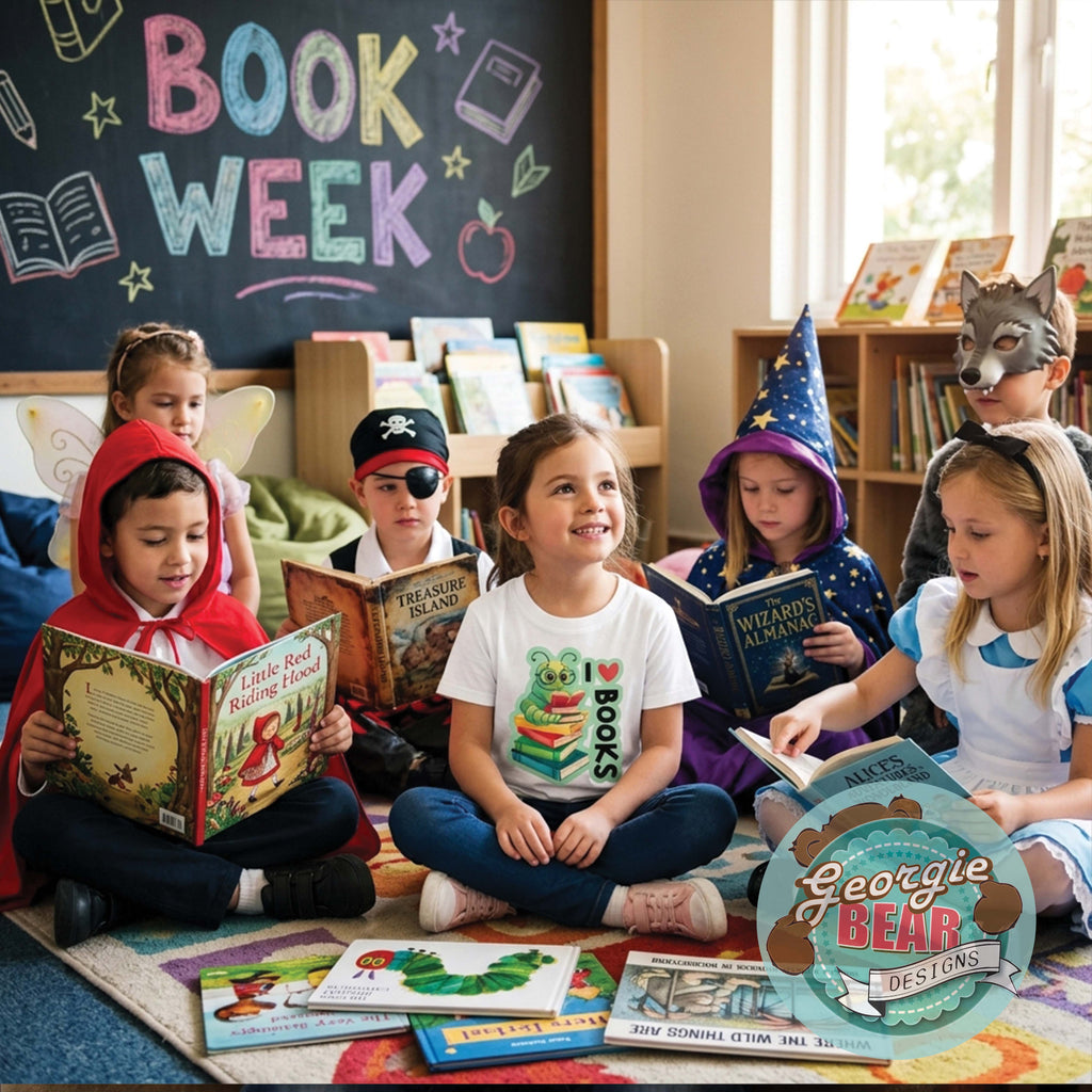 Book Worm, I love Books, Book Week Kids White T-shirt