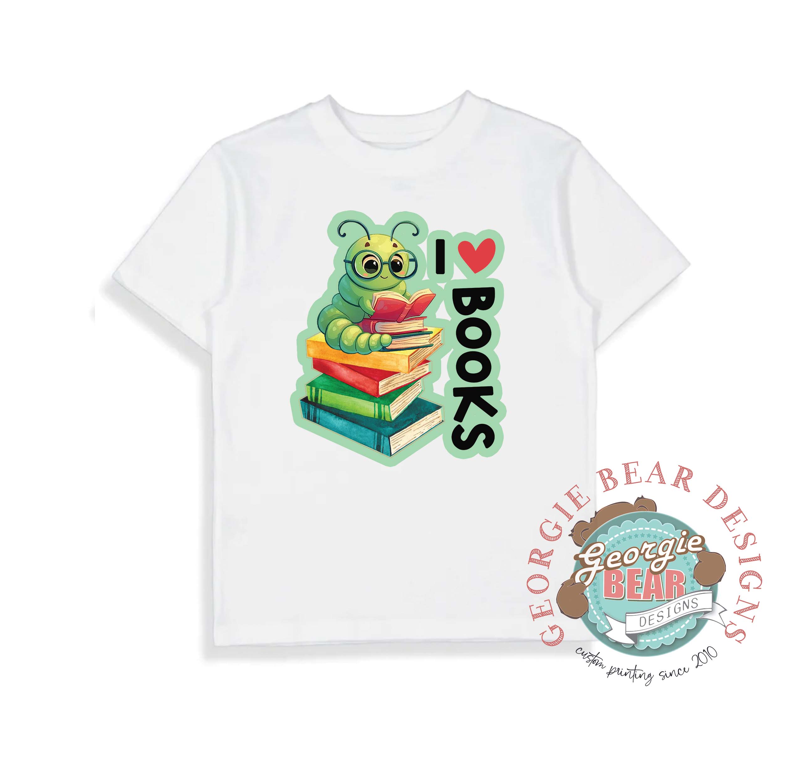 Book Worm, I love Books, Book Week Kids White T-shirt