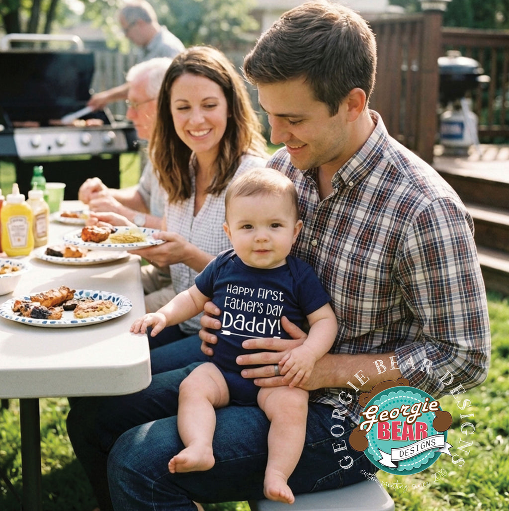 First Fathers Day, Baby Navy Romper