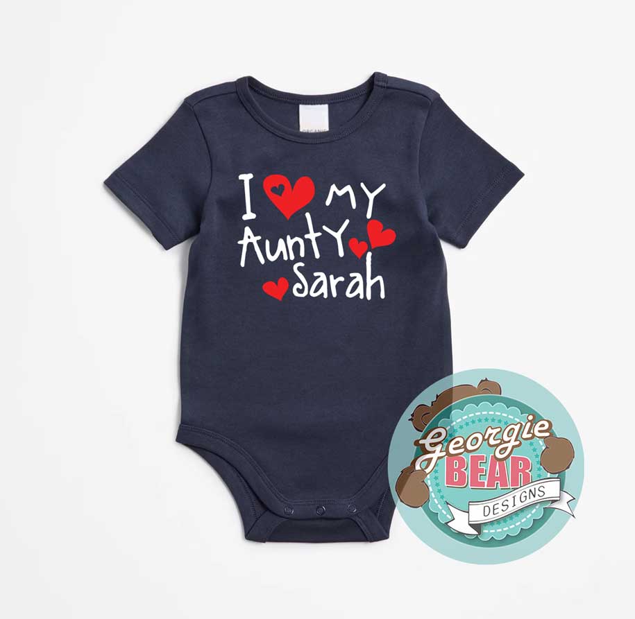 I Love My Aunty Baby Navy Romper