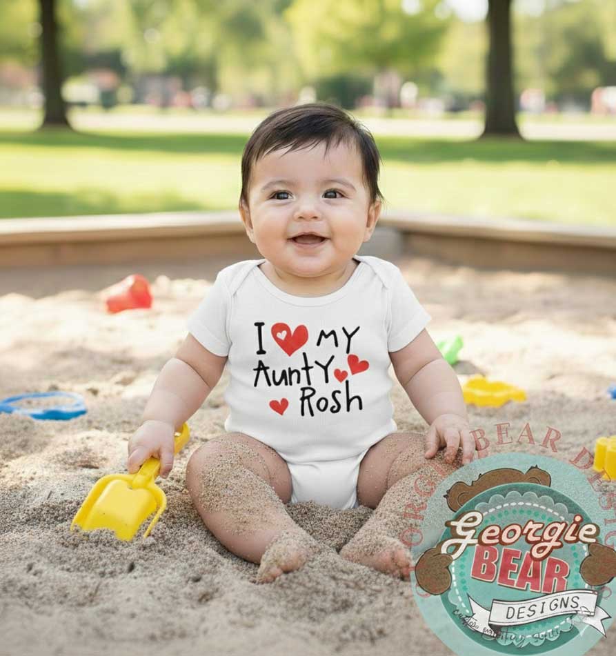 I Love My Aunty Baby White Romper