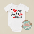 I Love My Aunty Baby White Romper