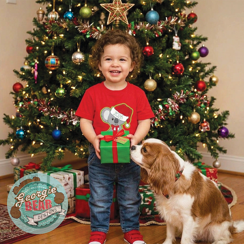 Christmas Koala 2026, Kids Christmas T-shirt Red