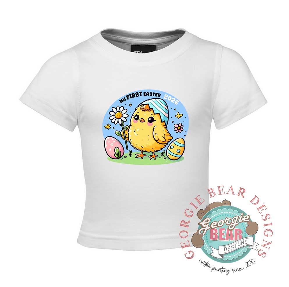 My First Easter 2026 Chick Baby White T-shirt