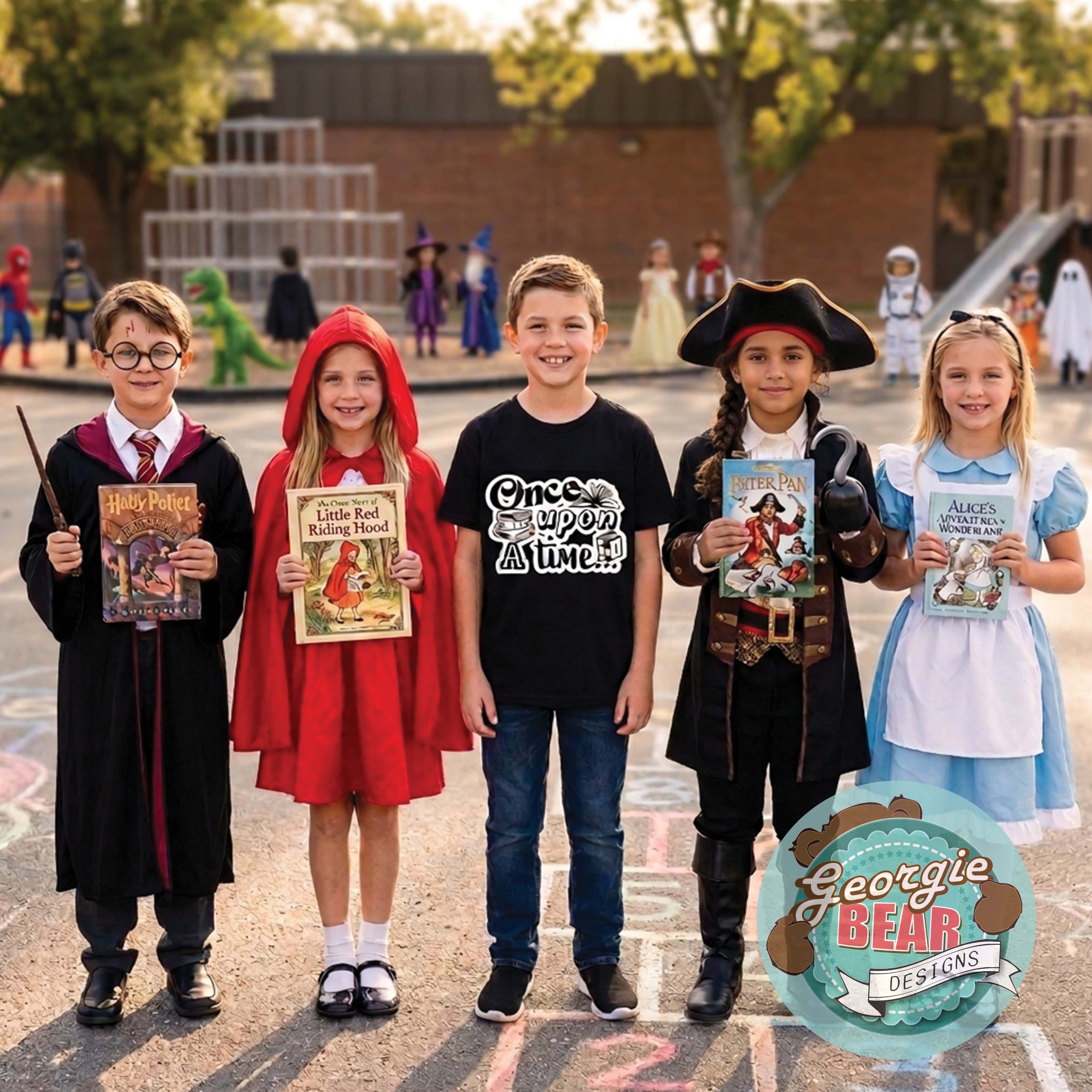 Once Upon A Time, Book Week Kids Black T-shirt