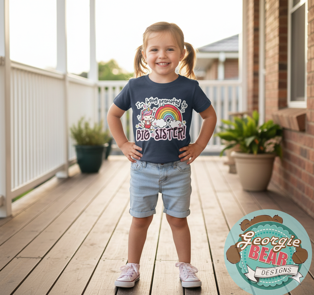 I'm being promoted to Big Sister! Kids Navy T-shirt