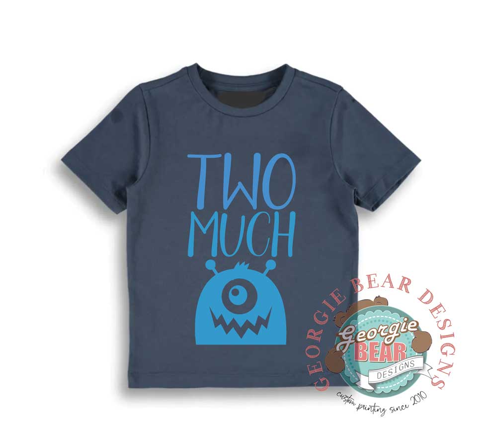 Two Much Birthday Navy T-shirt
