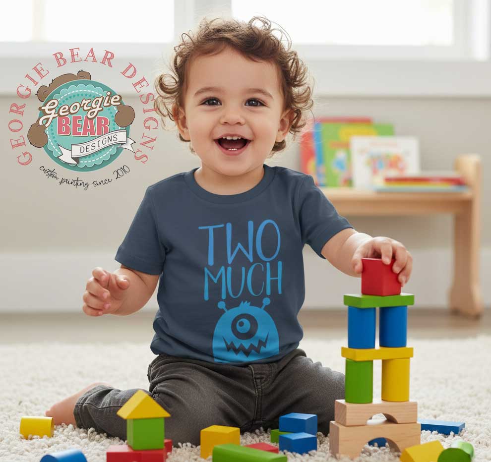 Two Much Birthday Navy T-shirt